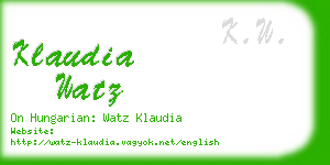 klaudia watz business card